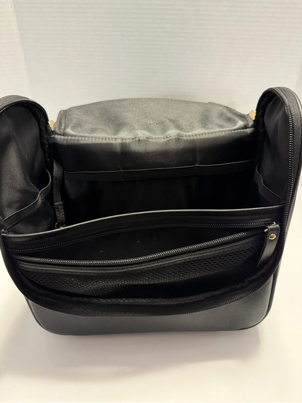 Stackers Black Hanging Washbag Travel Toiletry Bag Makeup Cosmetic Organizer